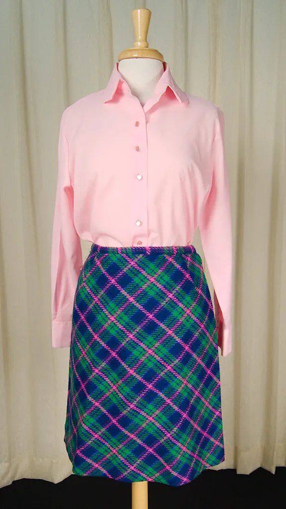 1960s Plaid Skirt w Wrap