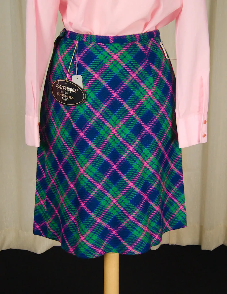 1960s Plaid Skirt w Wrap