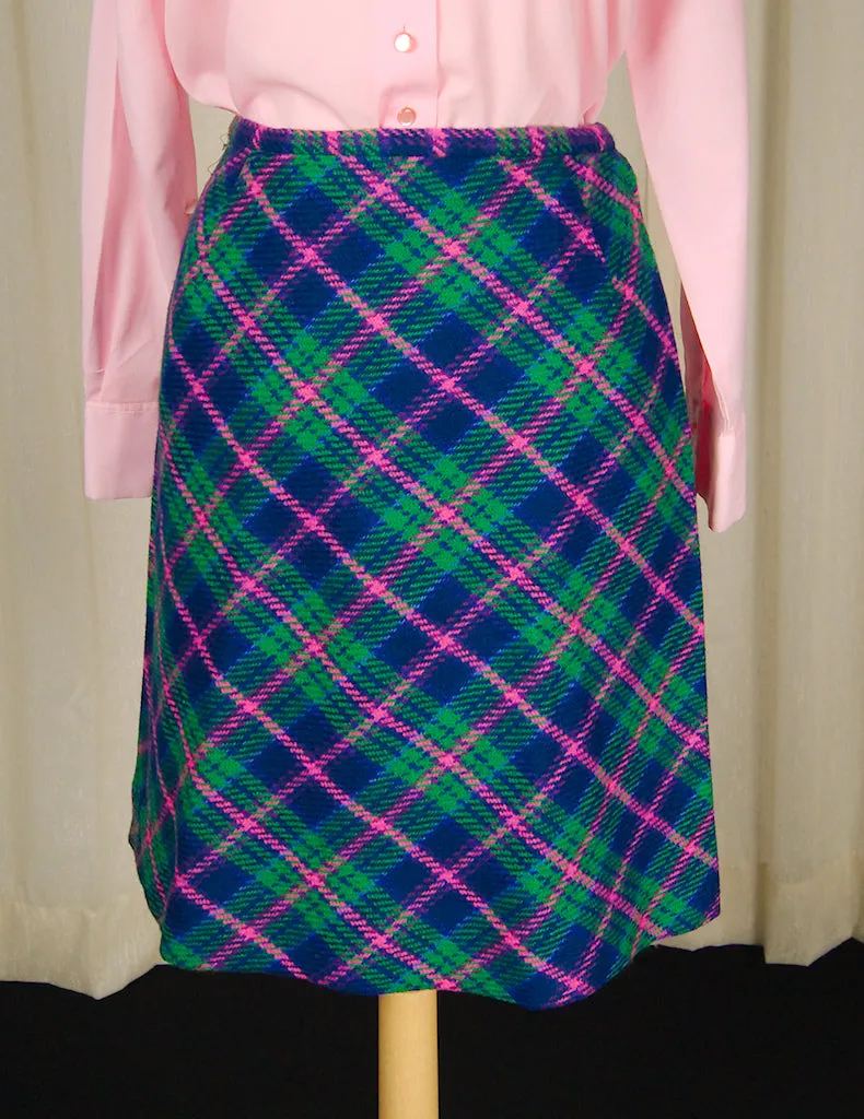 1960s Plaid Skirt w Wrap