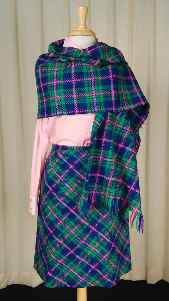 1960s Plaid Skirt w Wrap