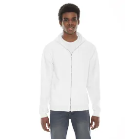 American Apparel Unisex White Flex Fleece Zip Hoodie