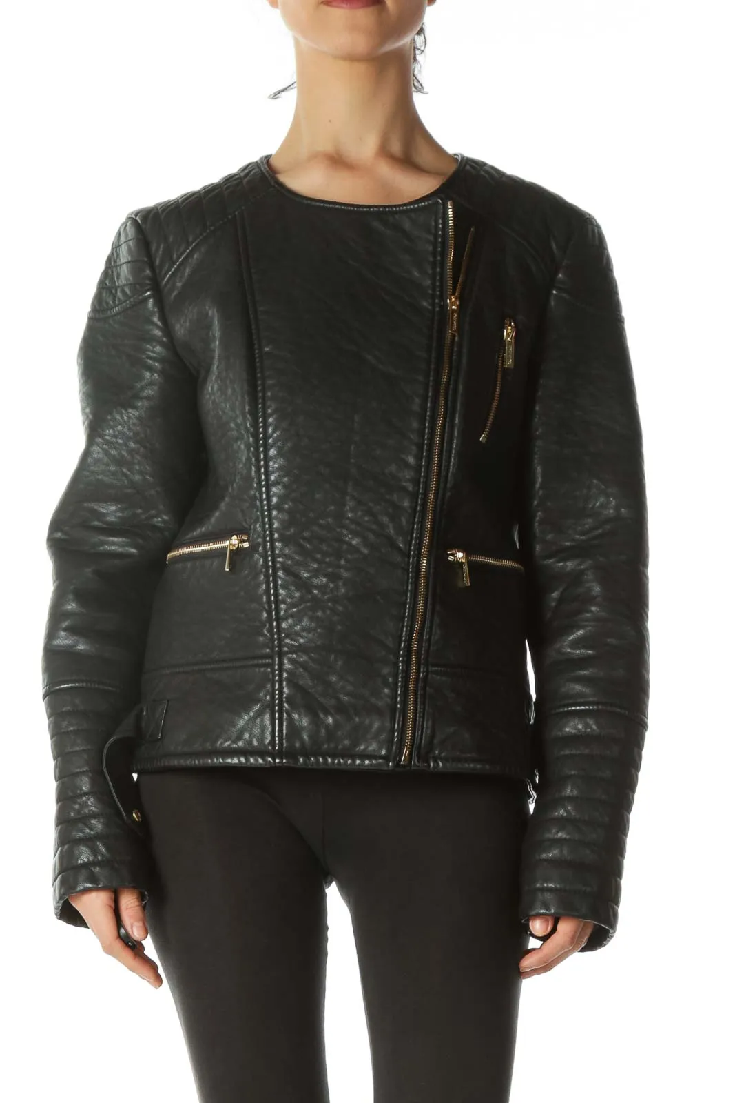 Black Leather Motto-Jacket