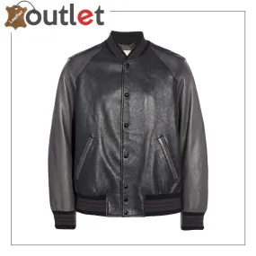 Black Leather Varsity Jacket