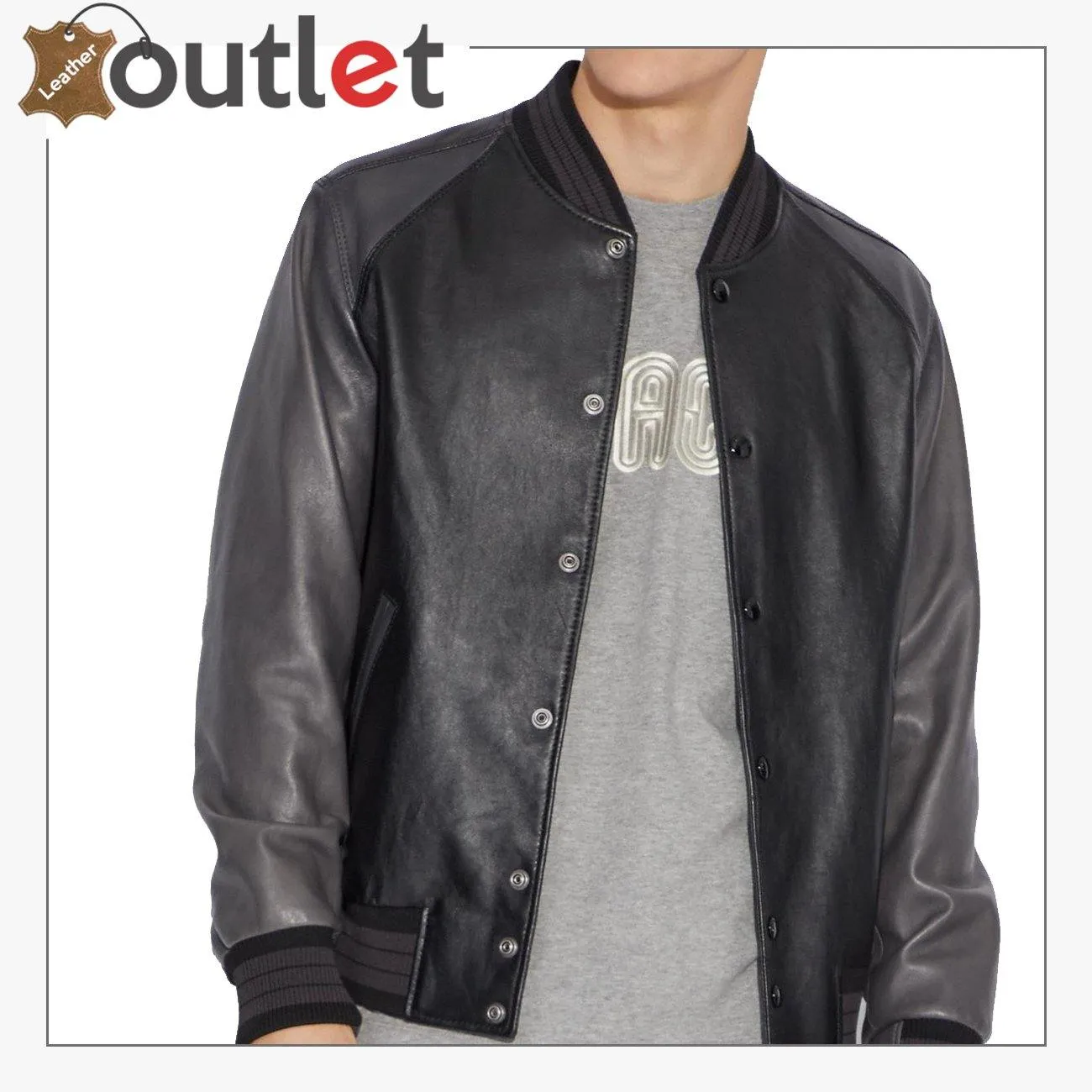 Black Leather Varsity Jacket