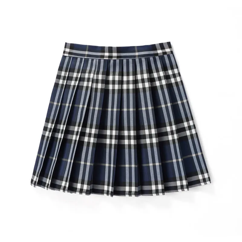 [Blue Green] JK vintage plaid uniform skirt