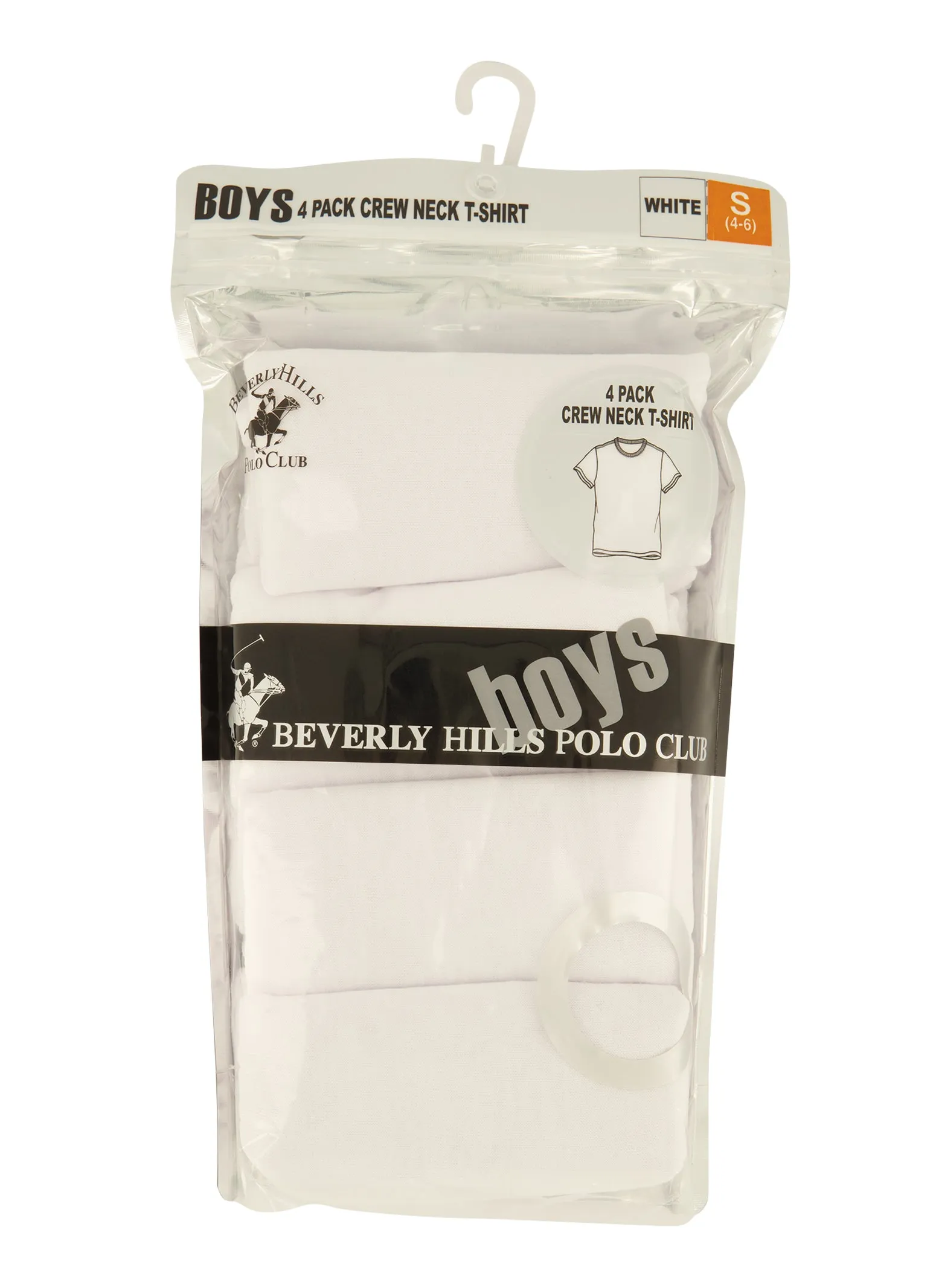 Boys 4 Pack Basic Crew Neck Tees