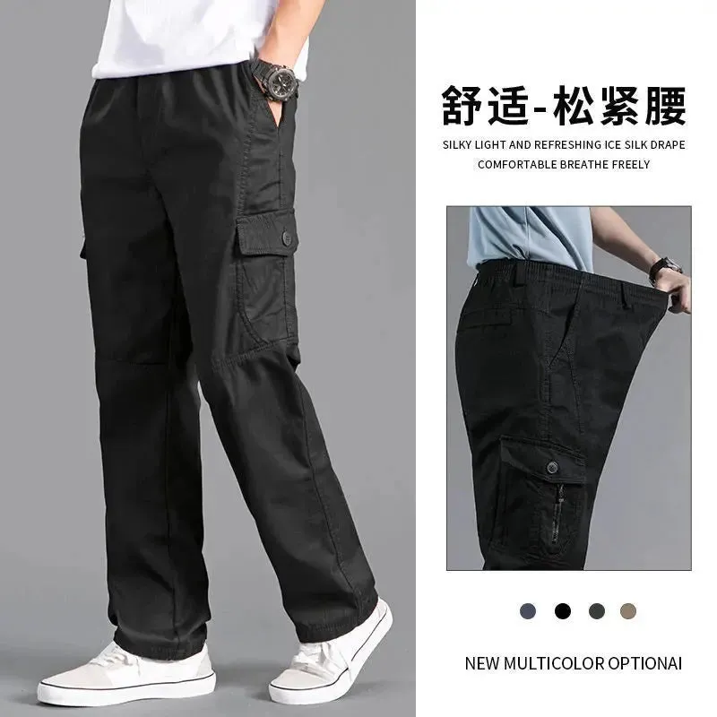 Cargo Pants Men's Loose Straight Pants Plus Size Clothing Work Wear Korean Japanese Joggers Homme Sports Cotton Casual Trousers