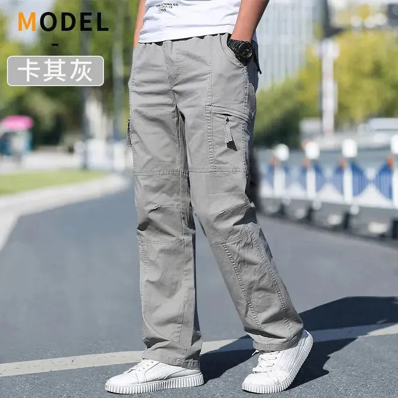 Cargo Pants Men's Loose Straight Pants Plus Size Clothing Work Wear Korean Japanese Joggers Homme Sports Cotton Casual Trousers