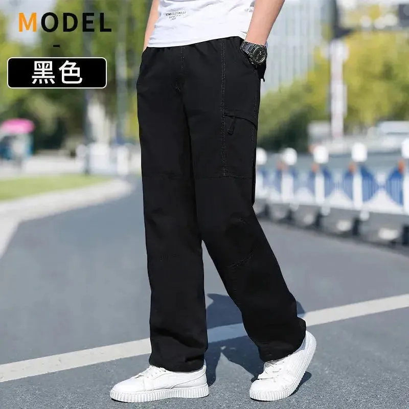 Cargo Pants Men's Loose Straight Pants Plus Size Clothing Work Wear Korean Japanese Joggers Homme Sports Cotton Casual Trousers