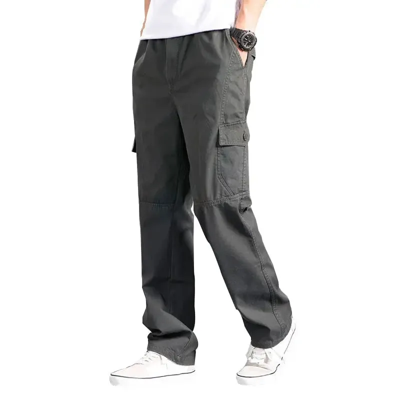 Cargo Pants Men's Loose Straight Pants Plus Size Clothing Work Wear Korean Japanese Joggers Homme Sports Cotton Casual Trousers