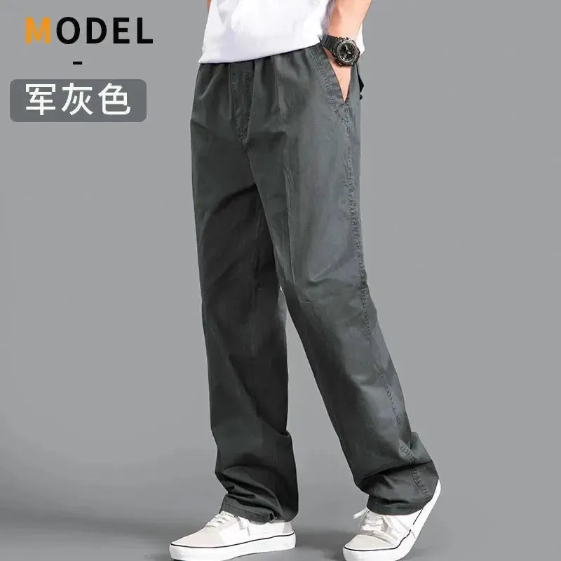 Cargo Pants Men's Loose Straight Pants Plus Size Clothing Work Wear Korean Japanese Joggers Homme Sports Cotton Casual Trousers