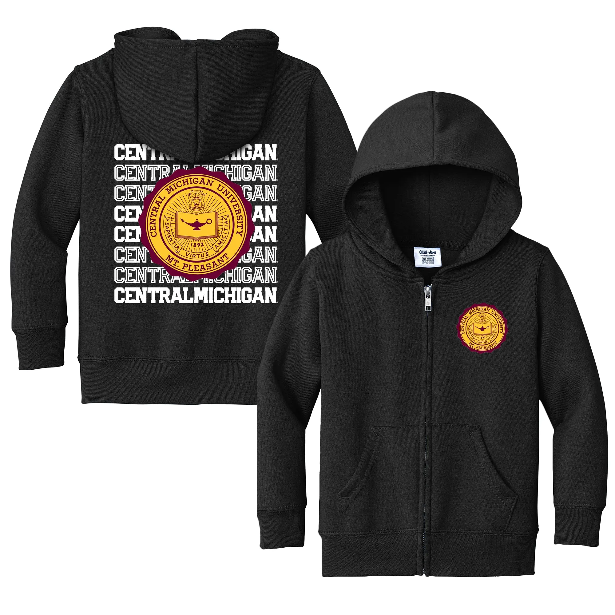 Central Michigan Chippewas Retro Toddler Full-Zip Sweatshirt