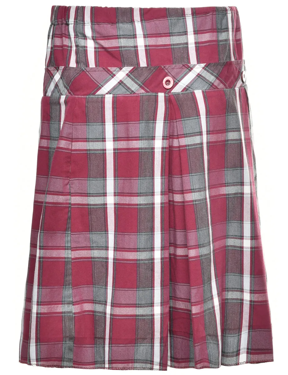 Cheer Leader Tartan A-line Skirt - M