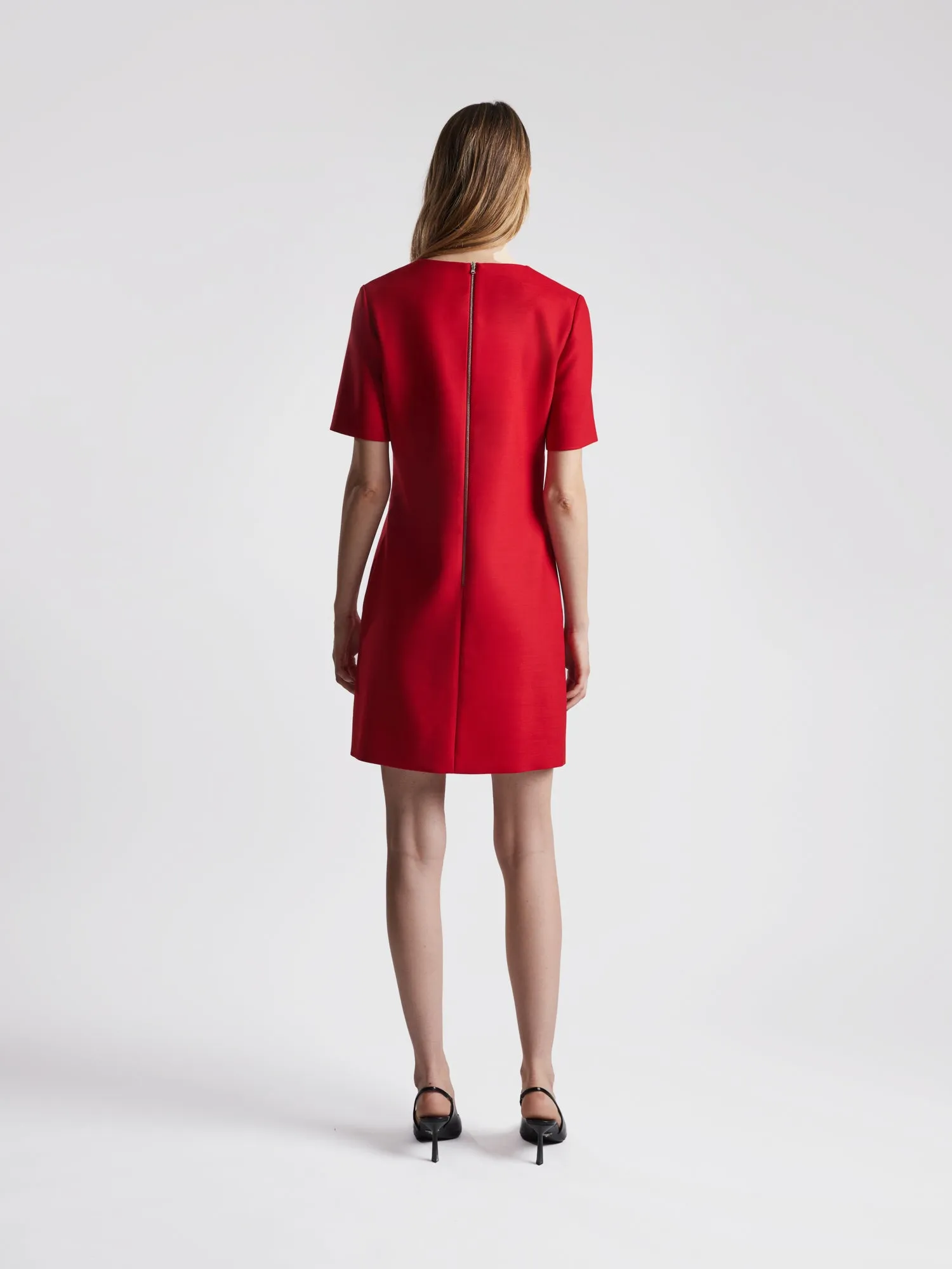 Compact wool shift dress