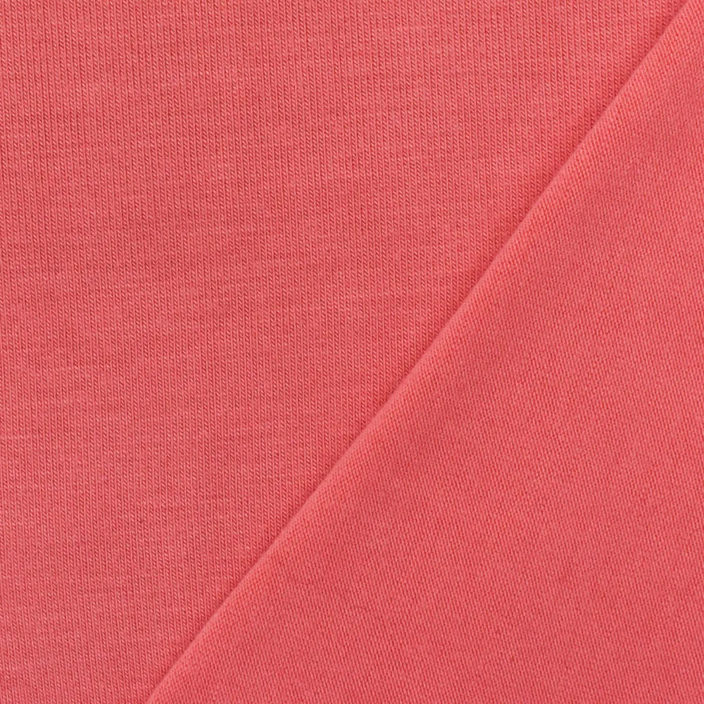 Coral Pink Solid Stretch Spandex Bamboo Jersey Knit Fabric