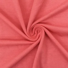 Coral Pink Solid Stretch Spandex Bamboo Jersey Knit Fabric