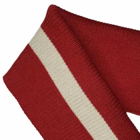 Cotton Rib Cuff/Waistband - Heavyweight - Dark Red/OffWhite