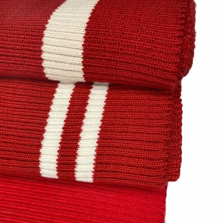 Cotton Rib Cuff/Waistband - Heavyweight - Dark Red/OffWhite