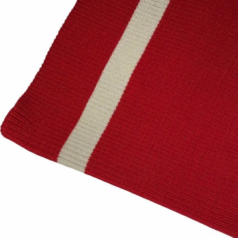 Cotton Rib Cuff/Waistband - Heavyweight - Dark Red/OffWhite