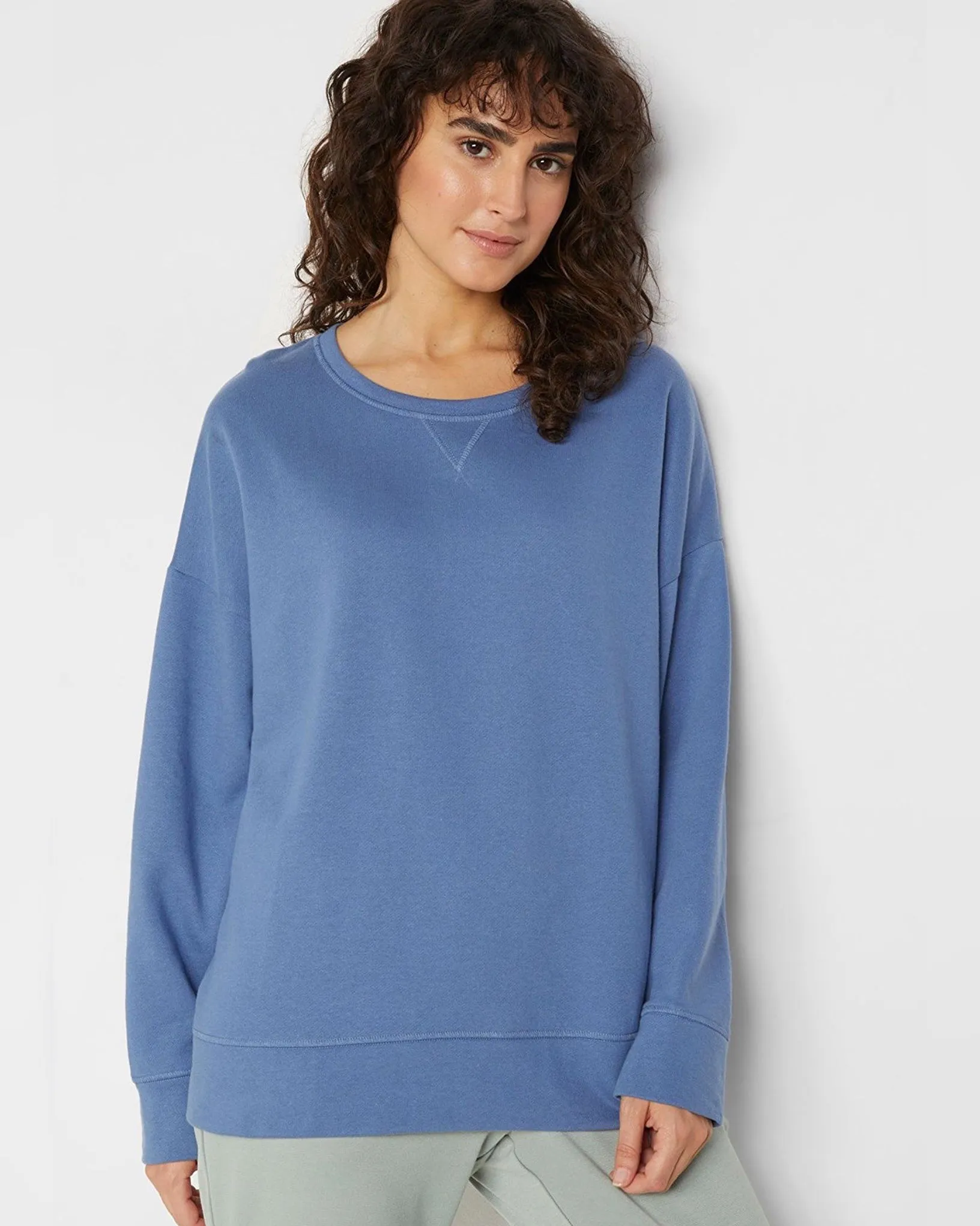 Distressed Blue Oversized Sweatshirt