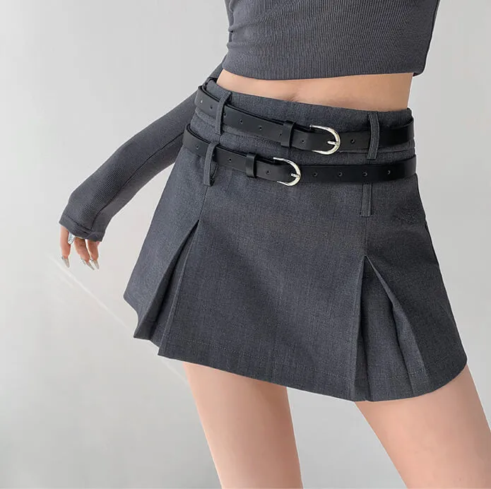 Double belts spicy skirt