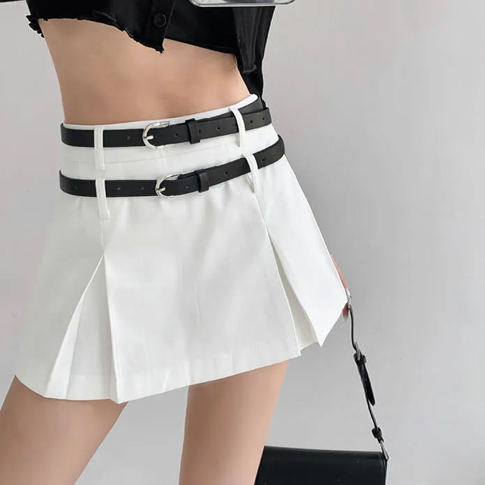 Double belts spicy skirt