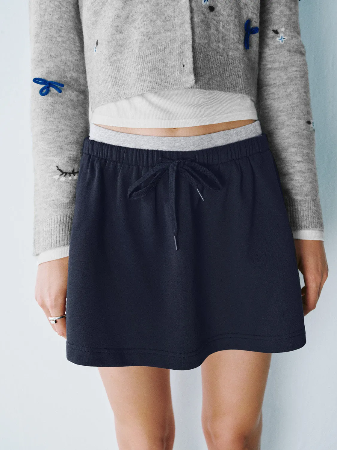 Drawstring Mini A-Line Skirts