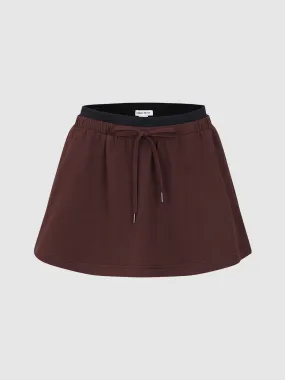 Drawstring Mini A-Line Skirts