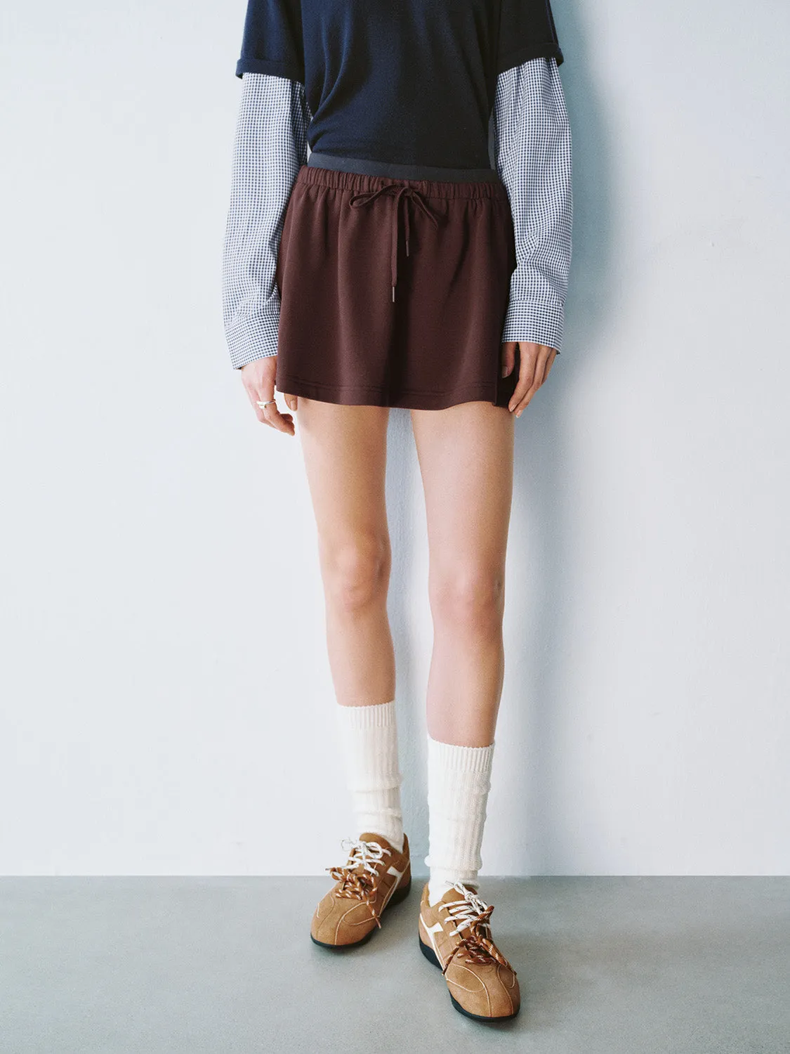 Drawstring Mini A-Line Skirts