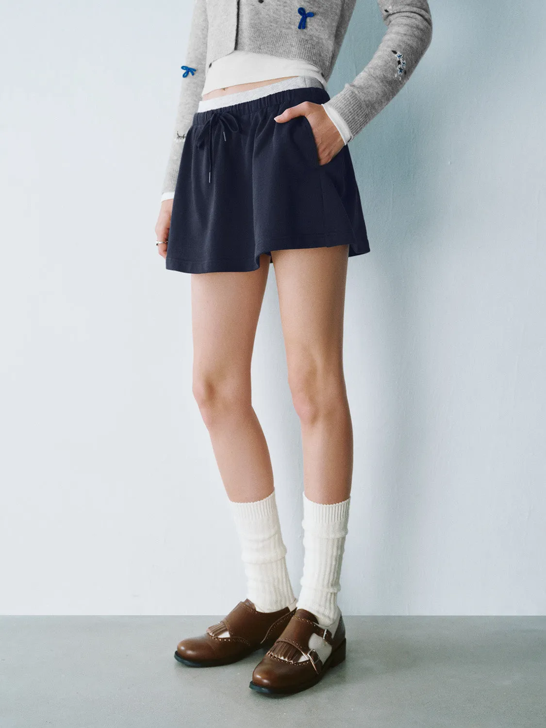 Drawstring Mini A-Line Skirts