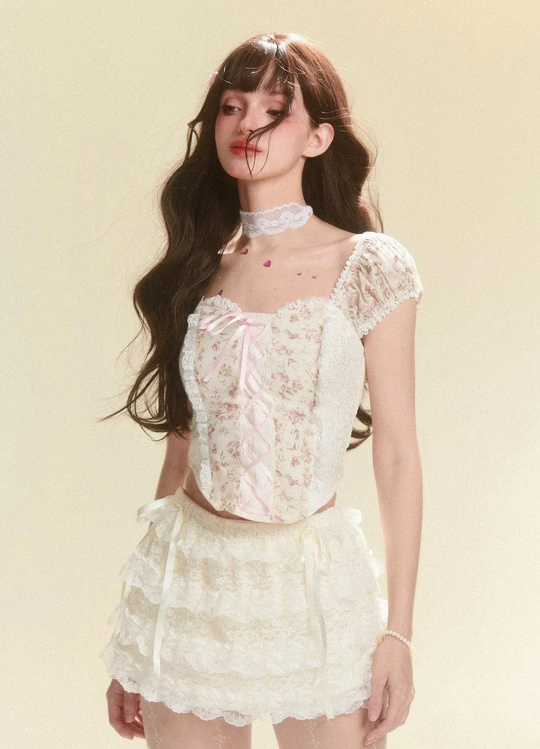 Elegant White Lace A-Line Mini Skirt