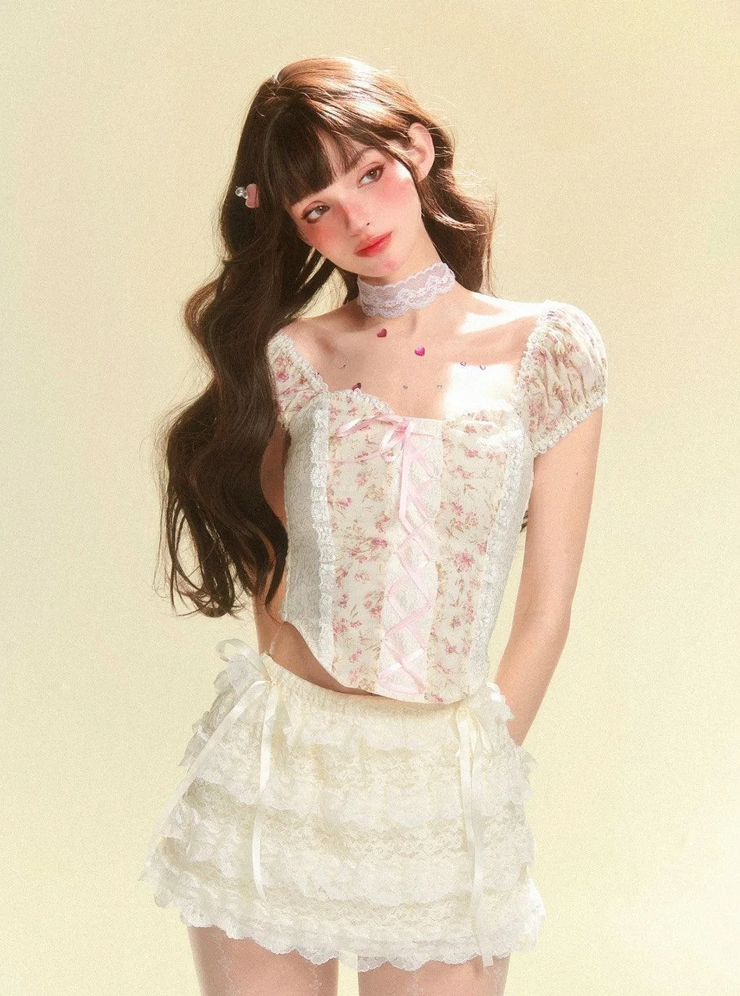 Elegant White Lace A-Line Mini Skirt