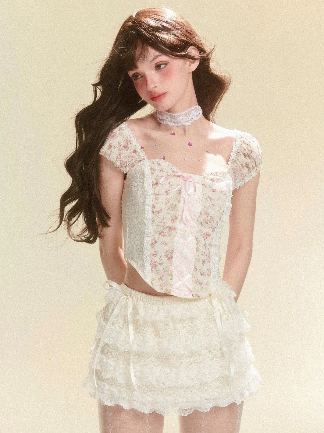 Elegant White Lace A-Line Mini Skirt