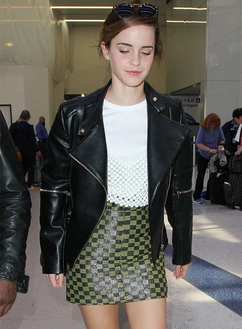 Emma Watson Black Leather Jacket