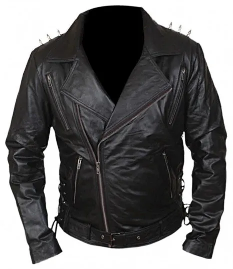 Ghost Rider Nicholas Cage Motorcycle Motorbike Biker Jacket With Metal Spikes