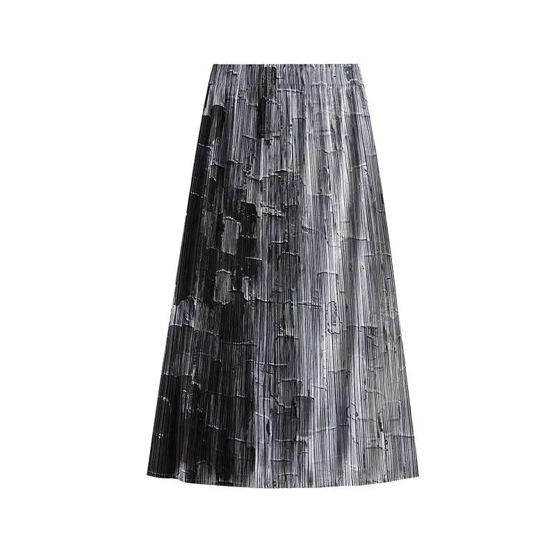 Gradient High Waist A-Line Skirt