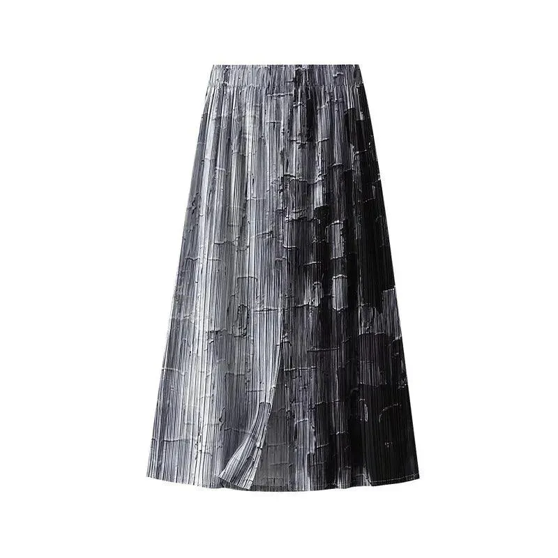 Gradient High Waist A-Line Skirt