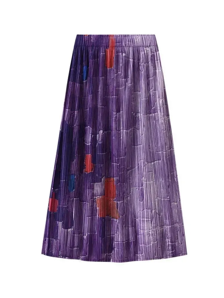 Gradient High Waist A-Line Skirt