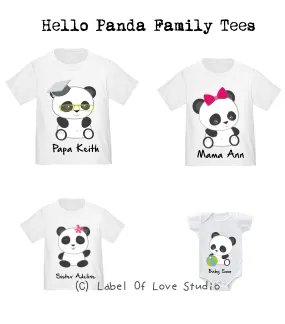 Hello Panda Family Tees