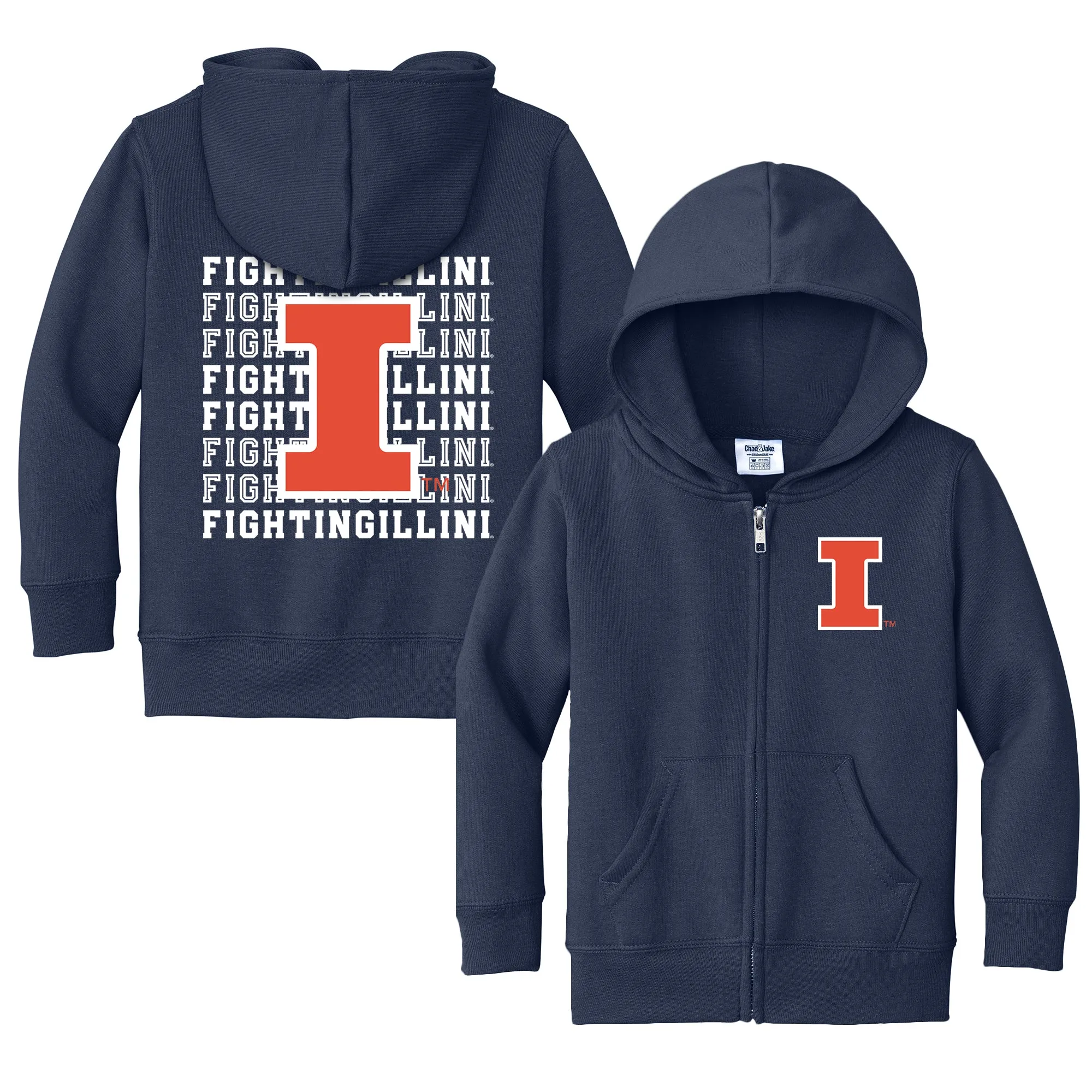 Illinois Fighting Illini Retro Toddler Full-Zip Sweatshirt