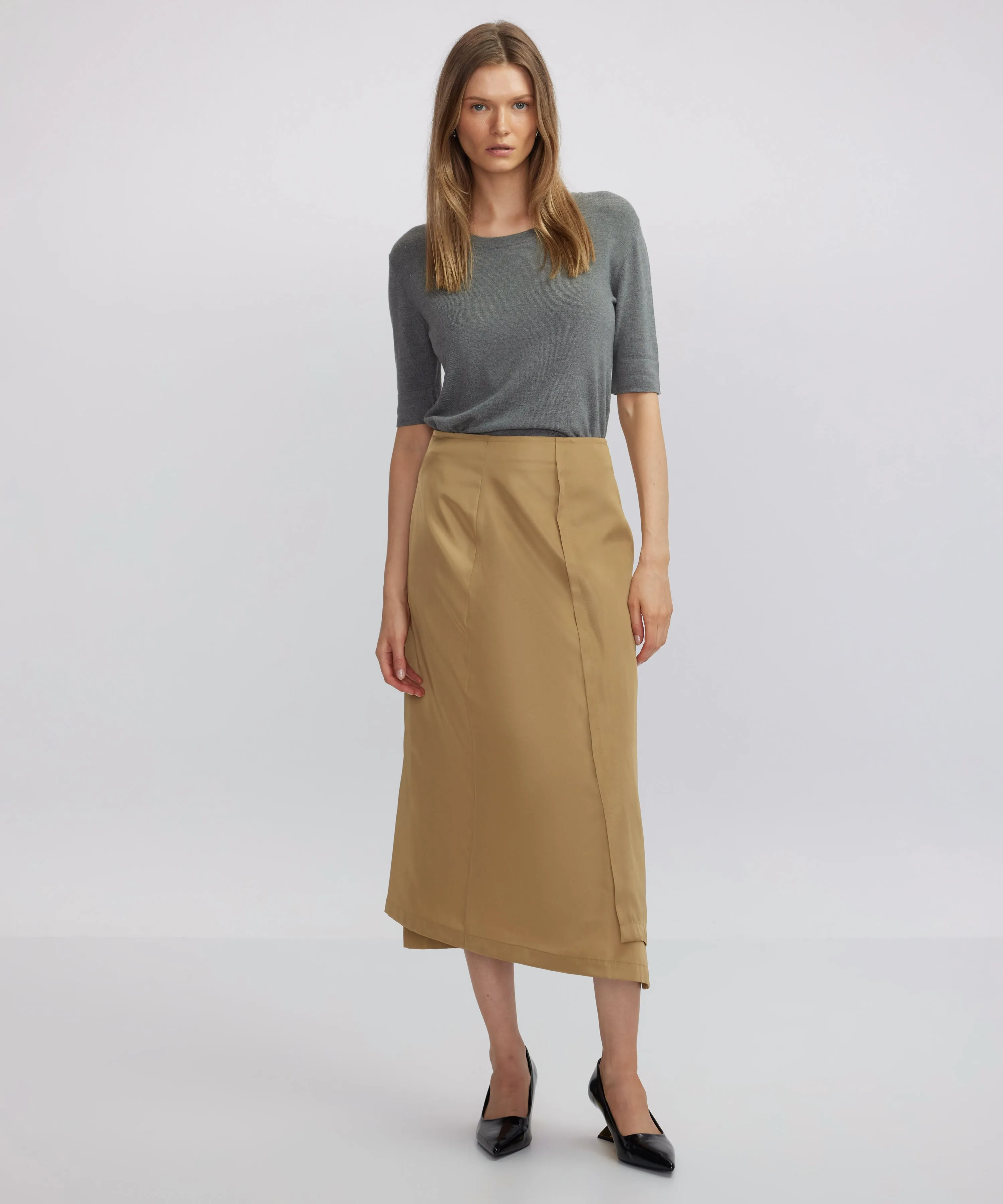 Ipekyol A-Line Midi Skirt Light Brown