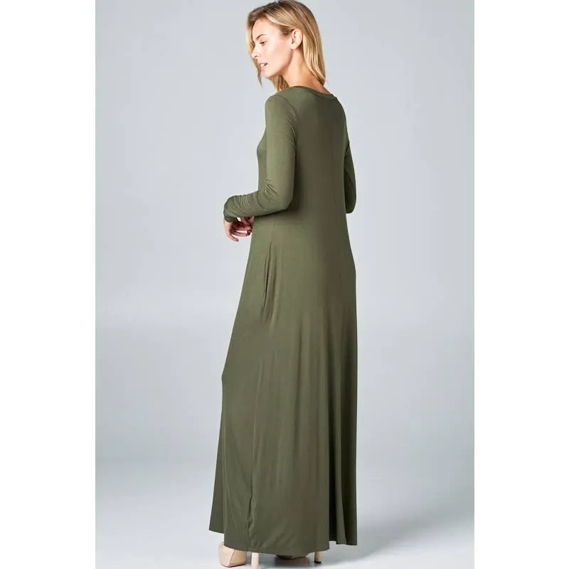 Jersey Classic Shift Maxi Dress