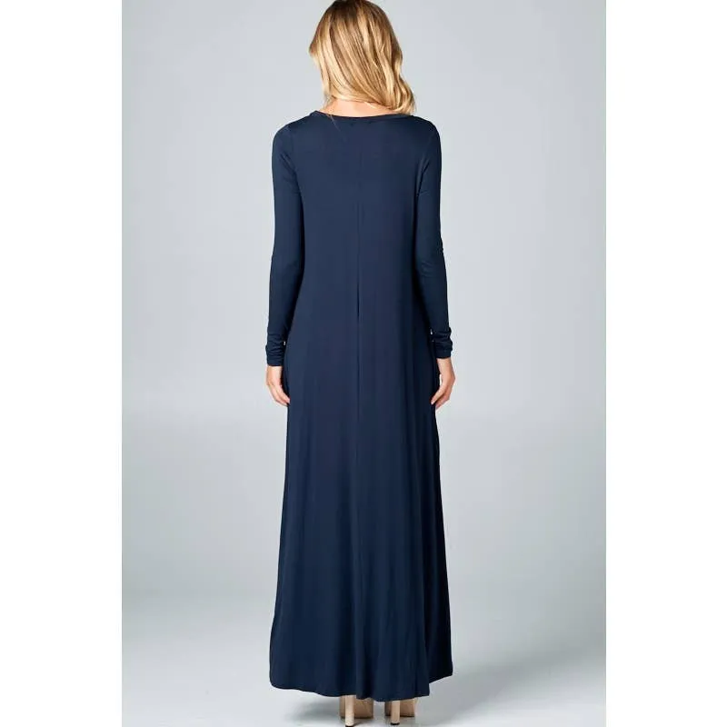 Jersey Classic Shift Maxi Dress