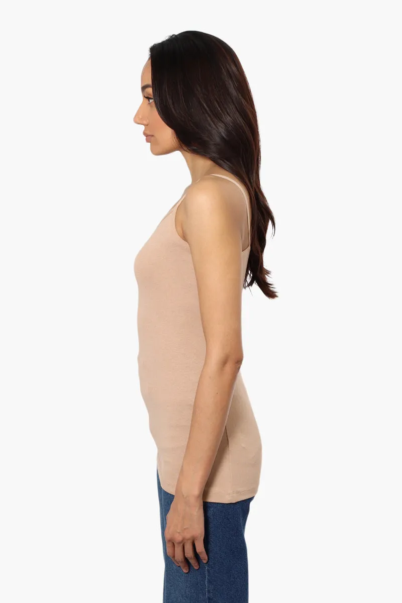 Majora Solid Basic Cami Tank Top - Camel