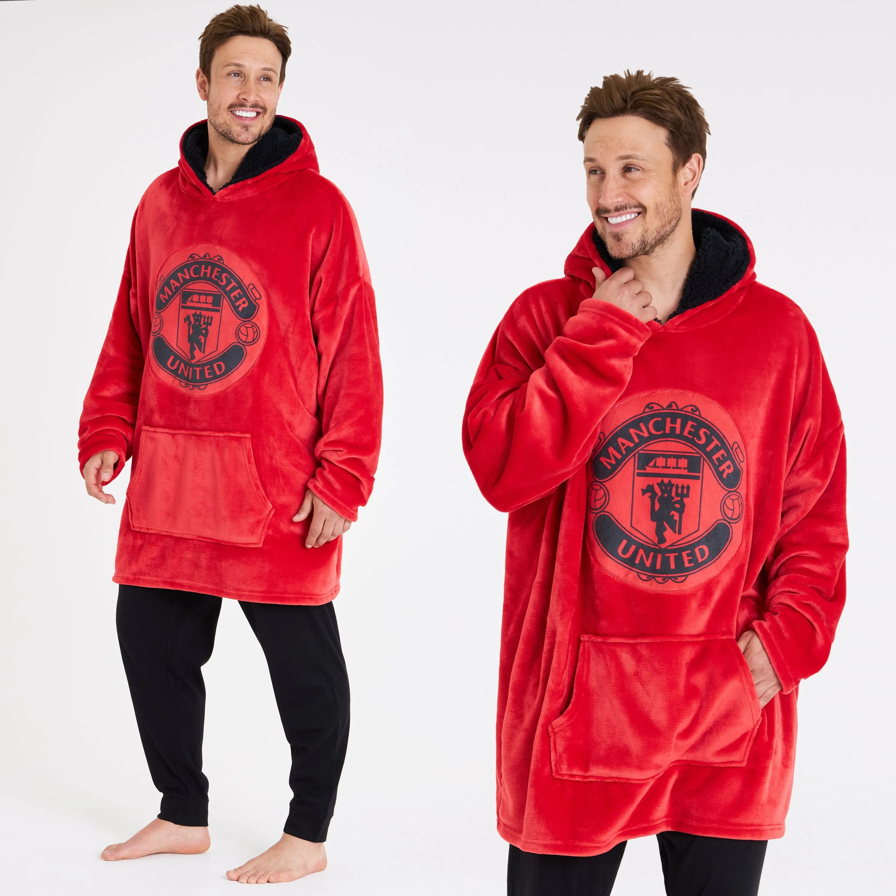 Manchester United F.C. Oversized RED Hoodie Blanket For Men, Man U Football Gifts