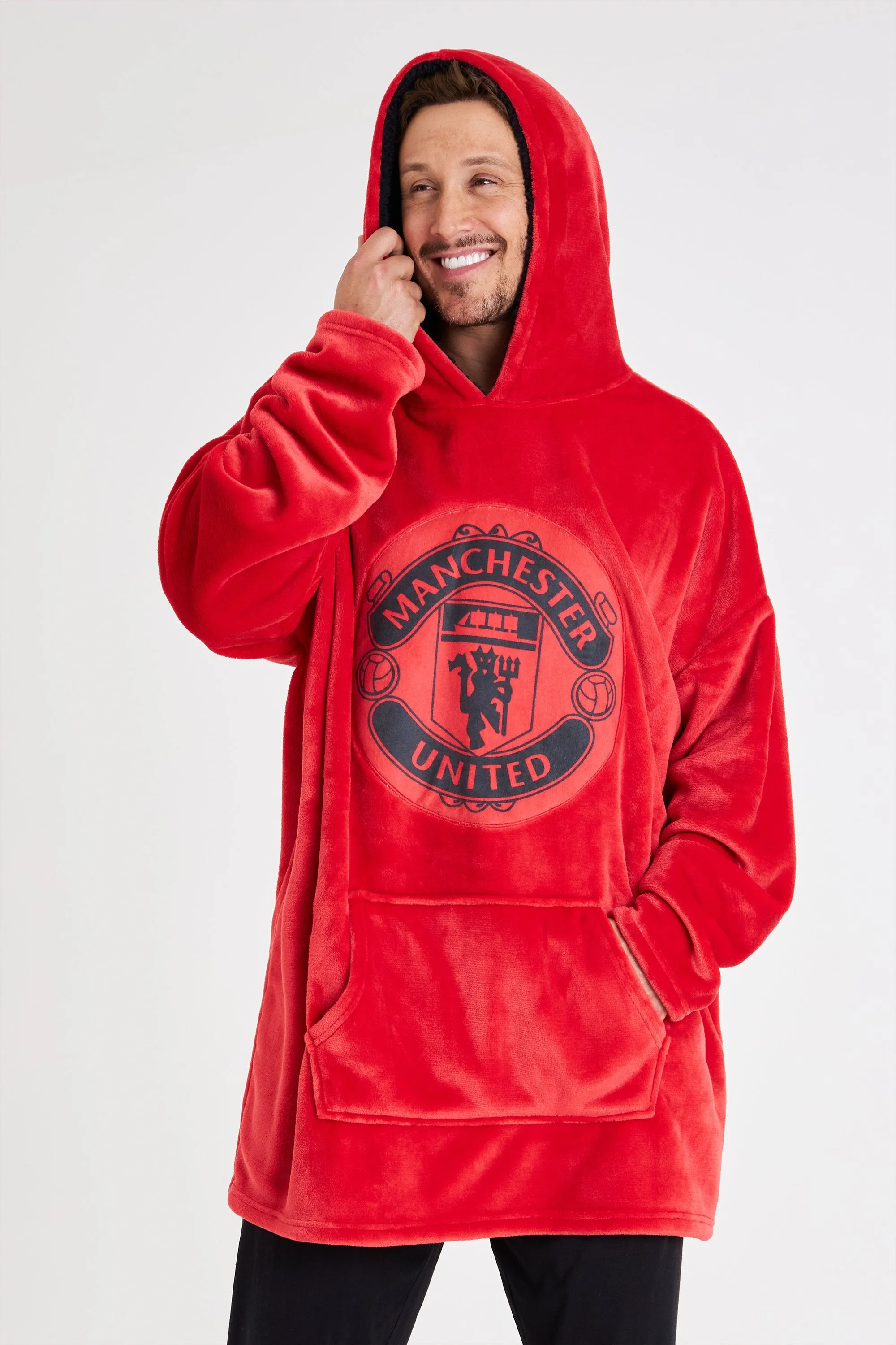 Manchester United F.C. Oversized RED Hoodie Blanket For Men, Man U Football Gifts