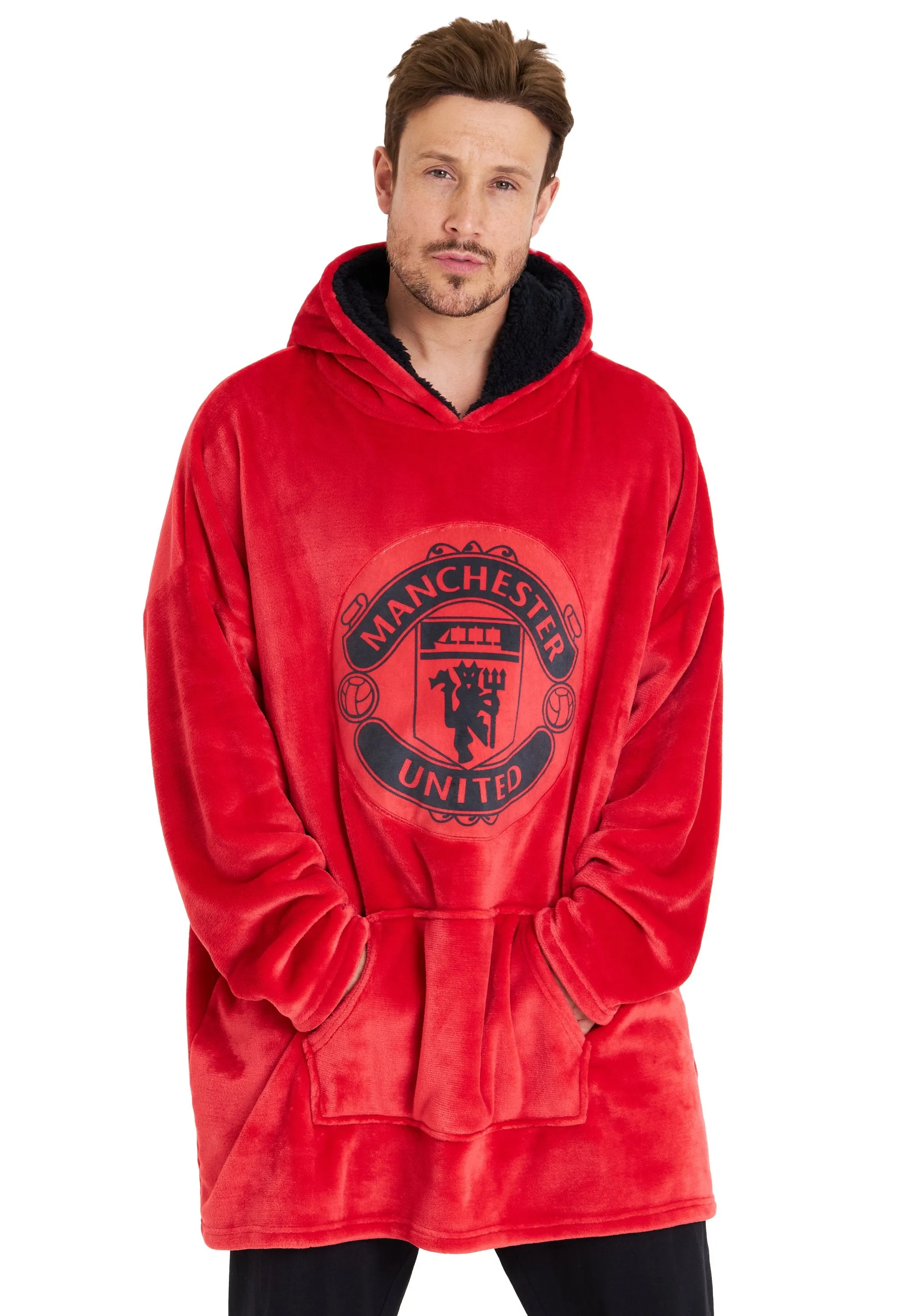 Manchester United F.C. Oversized RED Hoodie Blanket For Men, Man U Football Gifts