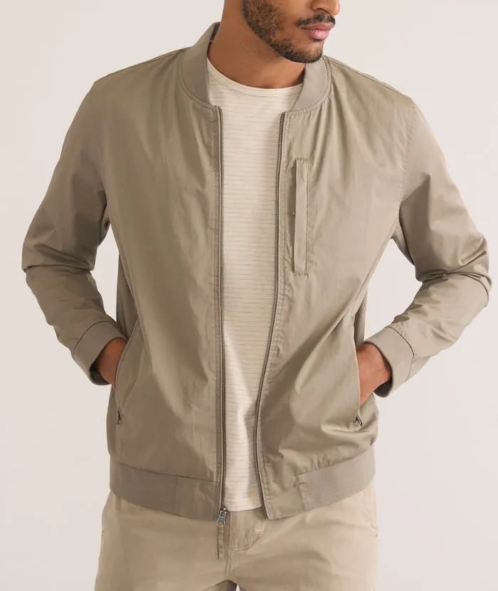 Marine Layer Rossland Dry Waxed Bomber-vetiver