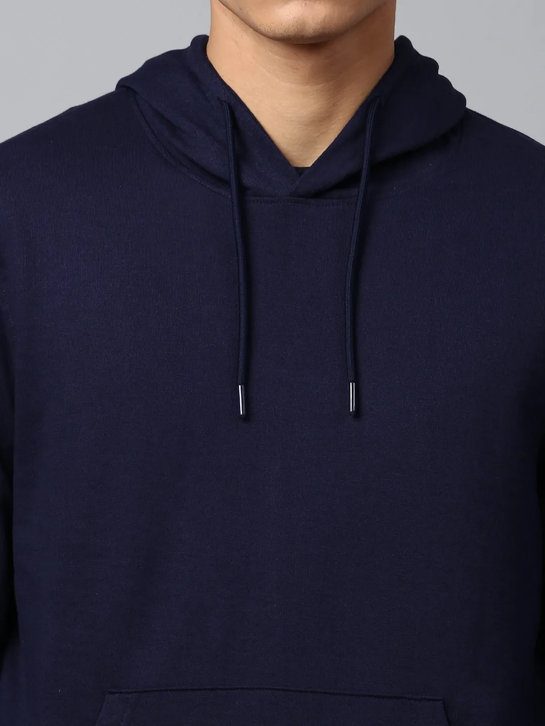 Mens Long-Sleeve Hoodie - Lightweight Casual Winterwear  (Navy)