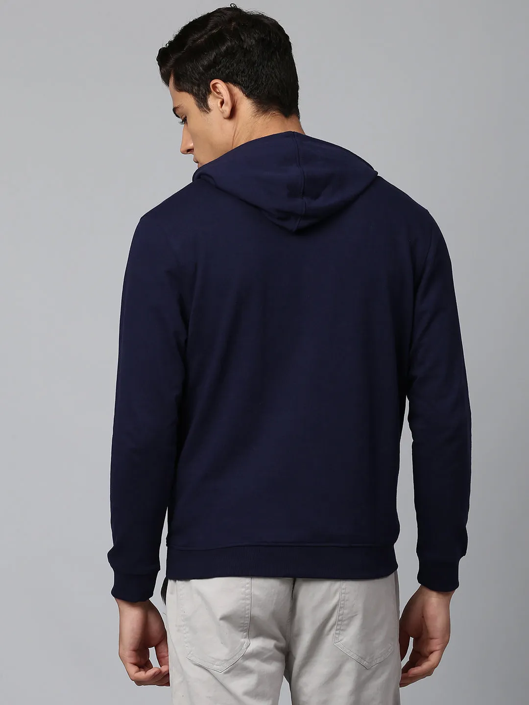 Mens Long-Sleeve Hoodie - Lightweight Casual Winterwear  (Navy)